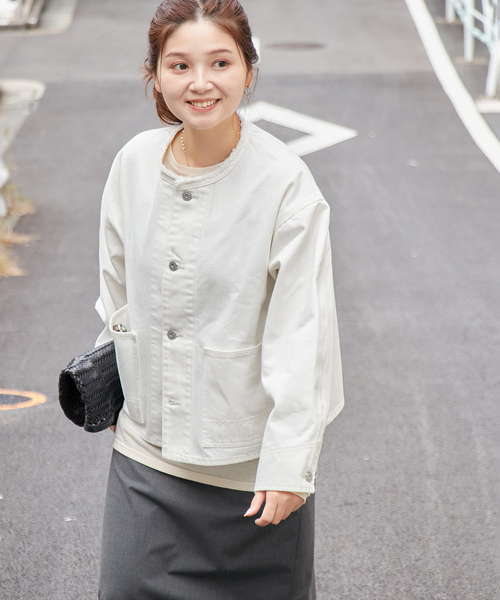 新品未使用　JOURNAL STANDARD ホワイトデニムジャケット　生成 JOURNAL STANDARD デニムジャケット gジャン 「追加」ワーカーズ