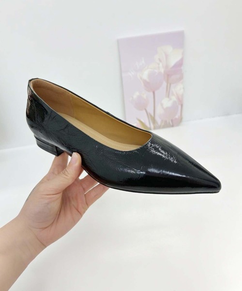 の*1様 【GUCCI】レザー フラットシューズ 黒 ポインテッドトゥ35+ 814318_AAEA4_1000_001_100_0000