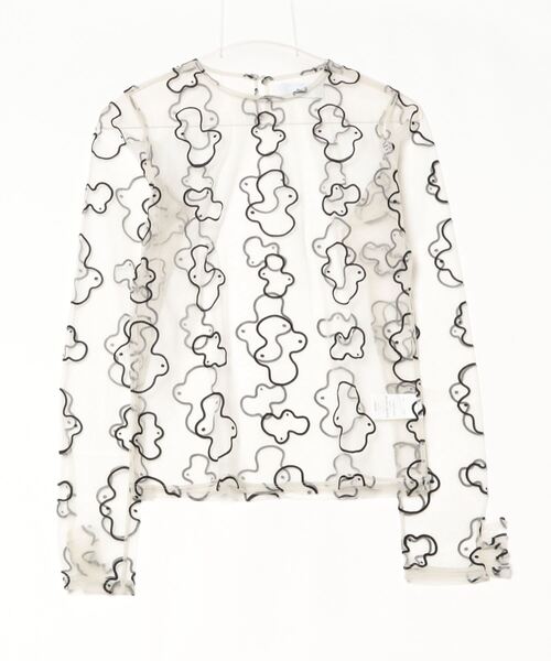 tシャツ PoI/ポイ　sheer tulle top ameba/シアー チュールトップ アメーバ レディース