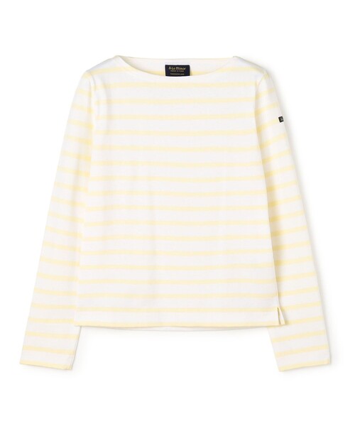 tシャツ Le minor ボートネック ストライププルオーバー レディース