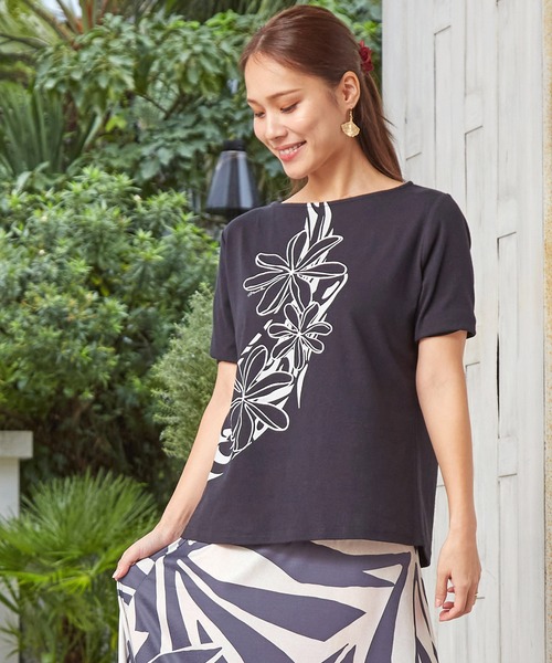 tシャツ 半袖 「Maunaloa」ティアレタトゥーTシャツ レディース