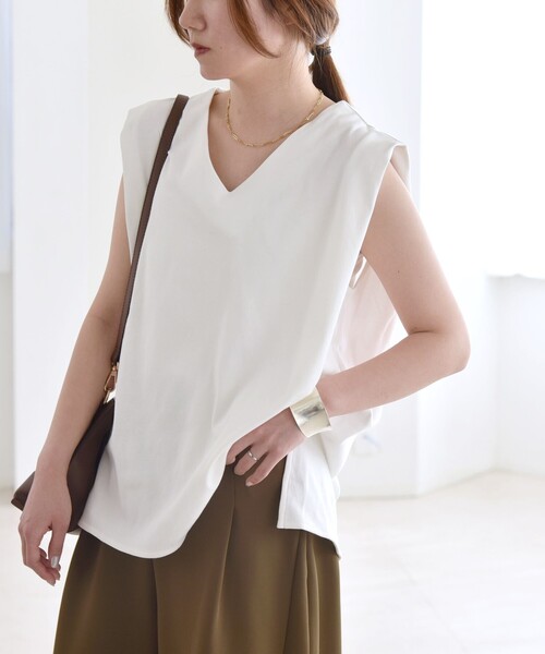 tシャツ 「手洗い可能」オーガニック コットン レース ノースリーブ プルオーバー レディース セール】〈手洗い可能〉オーガニック コットン レース