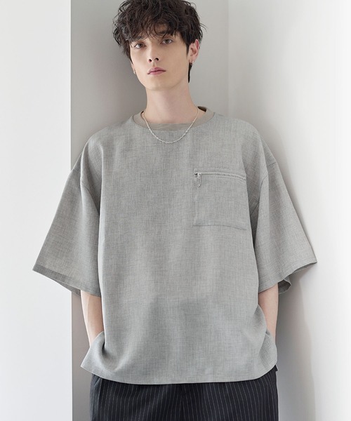 日本最大のブランド tシャツ テックキャンバスクルーネックプルオーバー メンズ トップス