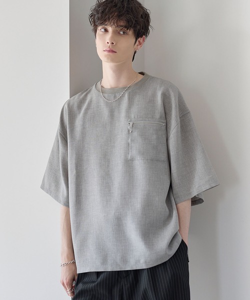 メンズ Tシャツ 無地Tシャツ クルーネック プルオーバー a0910 tシャツ テックキャンバスクルーネックプルオーバー メンズ