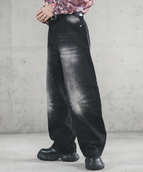 Shoowtime（ショウタイム） ワイドパンツ ジーンズ Vintage Wash Curve 