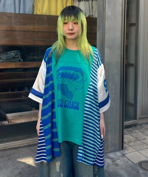 Candy Stripper tシャツ RUSH CHICK BORDER SWICHED トップス
