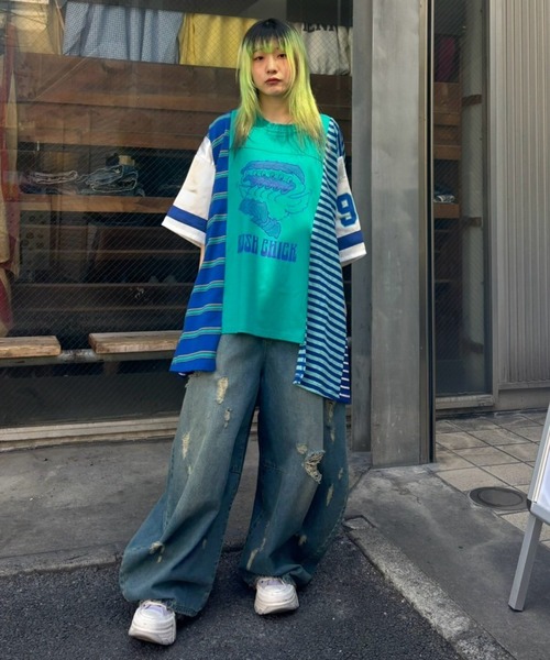 Candy Stripper tシャツ RUSH CHICK BORDER SWICHED トップス