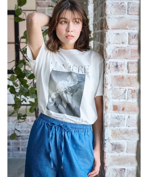 LUDIC PARK tシャツ 「接触冷感/吸水速乾/UV」フラワーフォト