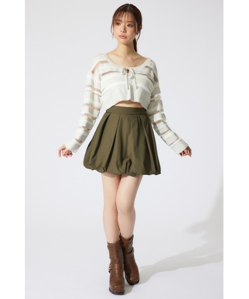 セール】シアーボーダーニットカーディガン シアートップス 春服