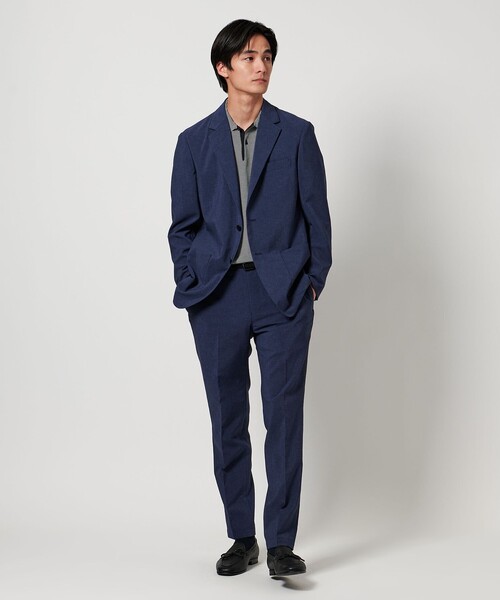 ニットポロシャツ UA COZY ーウォッシャブル・抗菌防臭ー NAVY ショートスリーブ ボーダー ニットポロシャツ UA COZY