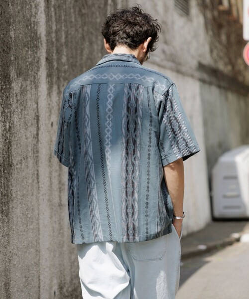 FREAK'S STORE シャツ インド製 リラックスフィット イカット柄