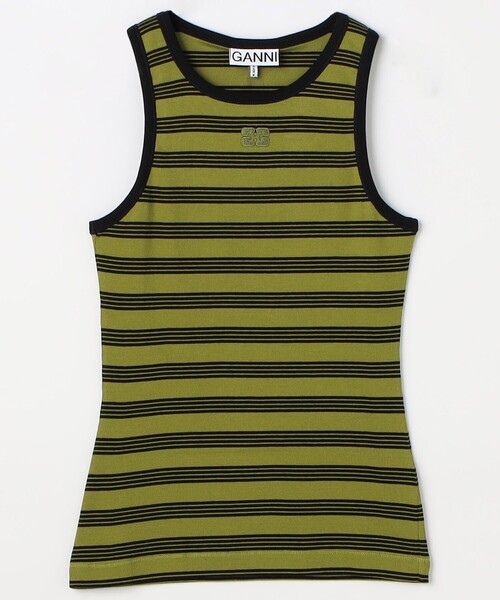 GANNI タンクトップ ノースリーブ GANNI/ガニー Striped Soft