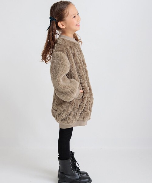 「branshes」 「KIDS」長袖ワンピース 90 ブラウン キッズ_画像2