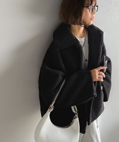 ミニ丈アウター✨冬のお出かけにぴったり♡女子会デートも暖かく！ classicalelf（クラシカルエルフ） ブルゾン アウター モコっと