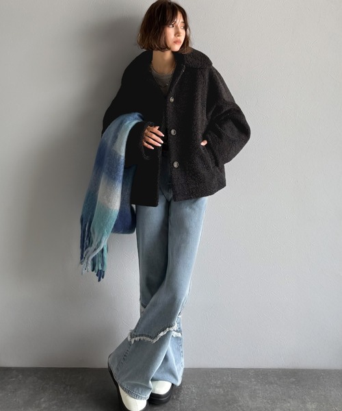 ミニ丈アウター✨冬のお出かけにぴったり♡女子会デートも暖かく！ classicalelf（クラシカルエルフ） ブルゾン アウター モコっと