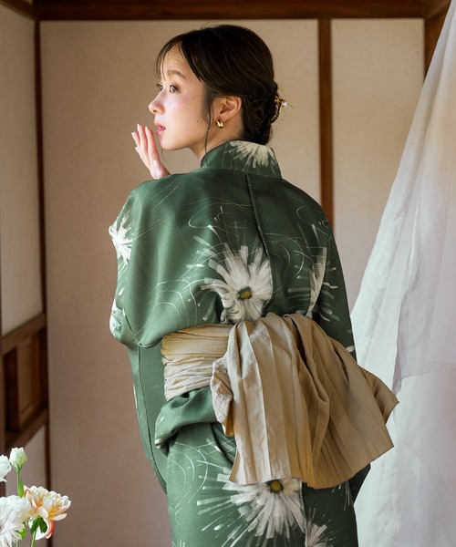 mideal 浴衣 originalの柄が大人っぽくてかわいい、。 浴衣、帯、巾着の3点