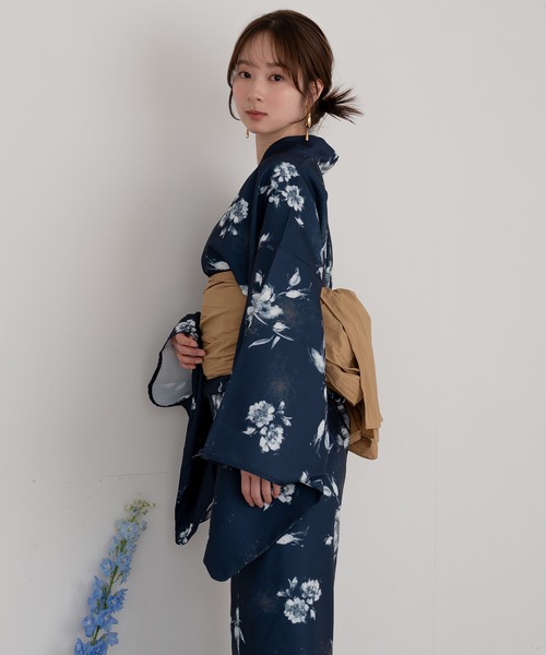 【お値下げ可能】mideal 浴衣3点セット　水色 mideal（マイディール） 浴衣 original floral pattern yukata