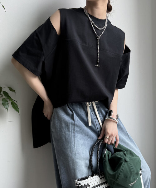 tシャツ アームスリットプルオーバー レディース