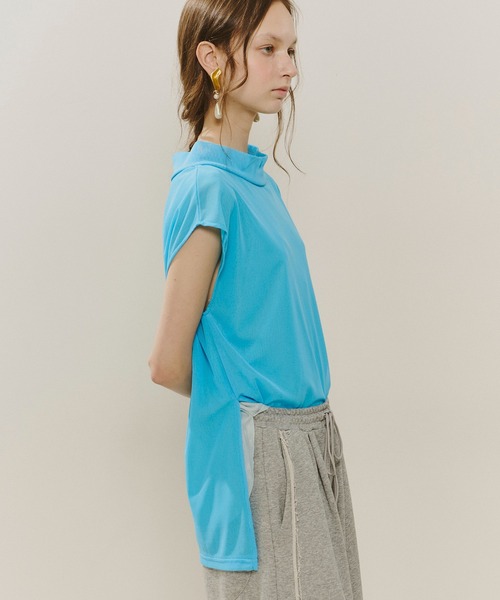 J1U by LA BELLE ETUDE tシャツ ワイドハイネックダブルチュールTOPS 