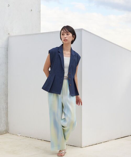 パンツ グラデーションマーブルイージーパンツ 「低身長・小柄女性」 レディース_8