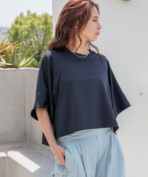 tシャツ 「HEREIAM」イージーツイルTブラウス レディース