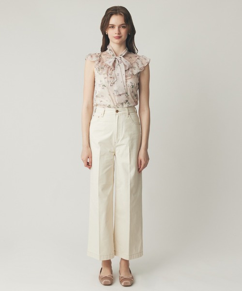 DEICY ブラウス シャツ シアーシフォンフラワーブラウス