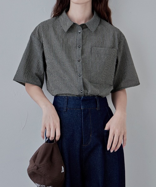 ブラウス シャツ CORSET LIKE GINGHAM CHECK SHIRTS／コルセットライクギンガムチェックシャツ レディース CALNAMUR ブラウス シャツ CORSET LIKE GINGHAM CHECK SHIRTS