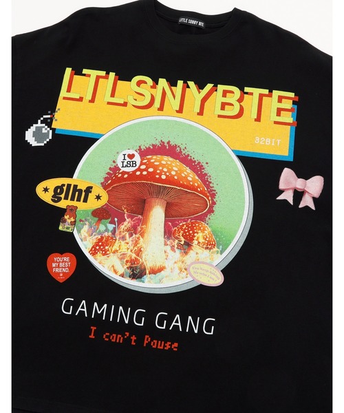 tシャツ 「8」「it」「little sunny bite」mushroom graphic long tee レディース メンズ Little sunny bite tシャツ 「8」「it」「little bite」mushroom