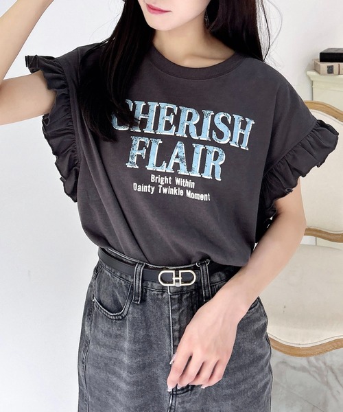 INGNI（イング） tシャツ 袖フリルロゴTシャツ レディース : ZOZOTOWN