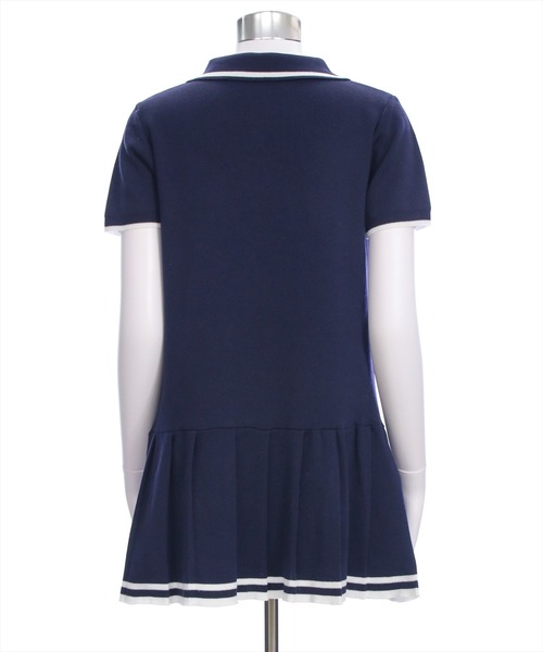 clear ワンピース ポロ襟ニットプリーツミニワンピース「フレンチ