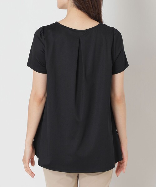 【TO BE CHIC】半袖チュニック TO BE CHIC（トゥー ビー シック） tシャツ 半袖 タックリボン