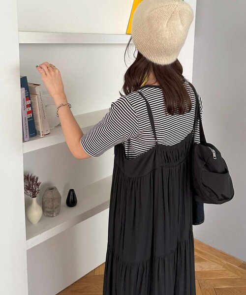 【DISCOAT(ディスコート)】メモリーサテンキャミワンピース Discoat｜メモリーサテンキャミワンピース | Rakuten Fashion