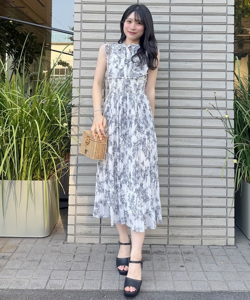 NOMAE ワンピース リボンタイフラワーワンピース : ZOZOTOWN