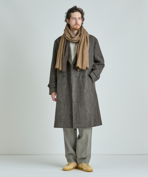 MEN’S BIGI ツイード チェスターコート ヘリンボーン ブラウン美品 MEN'S BIGI（メンズビギ） チェスターコート コート ヴィンテージ