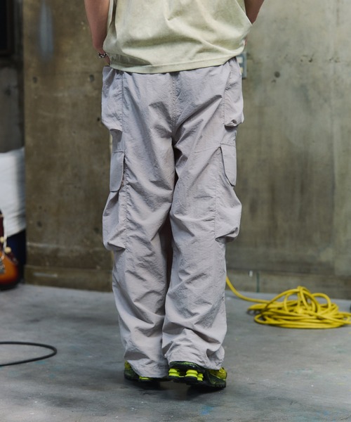 TFW49 立体裁断 パンツ 裾 ドローコード グレー 4 ワイドパンツ カーゴパンツ マルチポケット ナイロンカーゴパンツ 裾