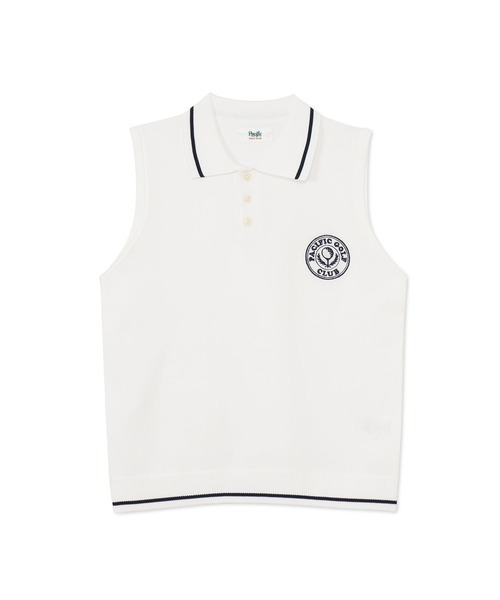 Turtleneck Knit Polo Neck No Sleeves Pacific GOLF CLUB