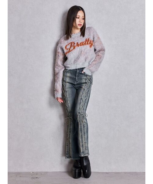 GYDA（ジェイダ） ジーンズ デニム デニムパンツ ハイウエスト LEG