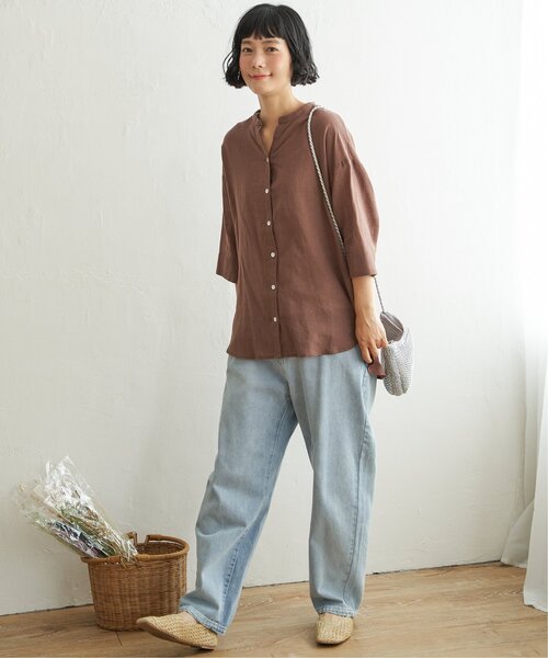 「LBC」 長袖シャツ M ブラウン レディース_画像5