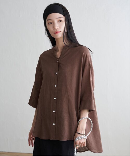 「LBC」 長袖シャツ M ブラウン レディース_画像6