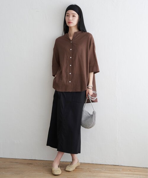 「LBC」 長袖シャツ M ブラウン レディース_画像9