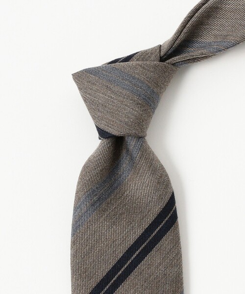 美品　LOUIGI BORRELLI シルク　ブラウン　ストライプ　ネクタイ シルクニットソリッドネクタイ／3500（6colors） | NECKTIE | LUIGI