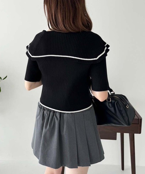 「one after another NICE CLAUP」 半袖ニット FREE ベージュ レディース_画像5