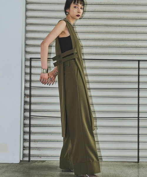 「AIC.」 ノースリーブワンピース FREE カーキ レディース_画像3