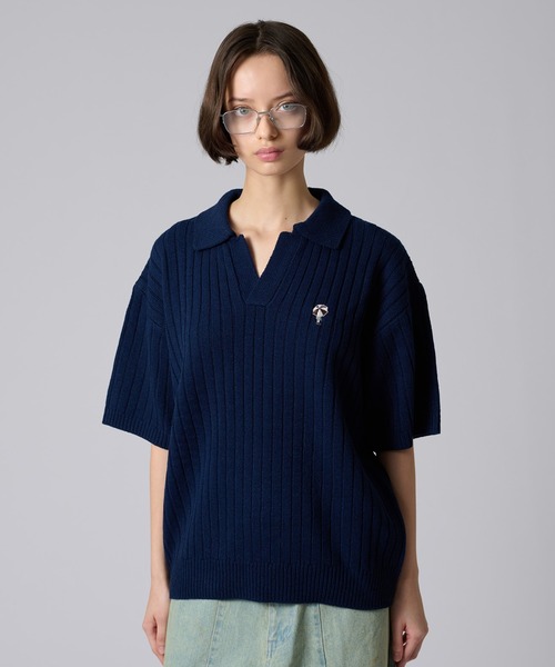 ONCILY（オンシェリー） 半袖ニット LARGE ネイビー メンズ : ZOZOTOWN