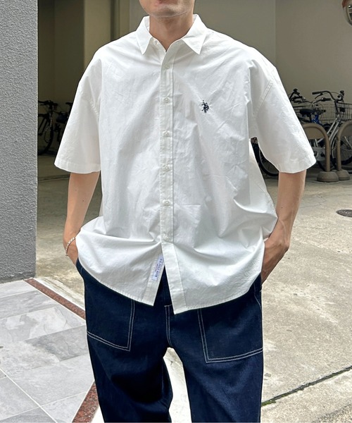 「U.S. POLO ASSN.」 半袖シャツ MEDIUM サックスブルー メンズ_画像3
