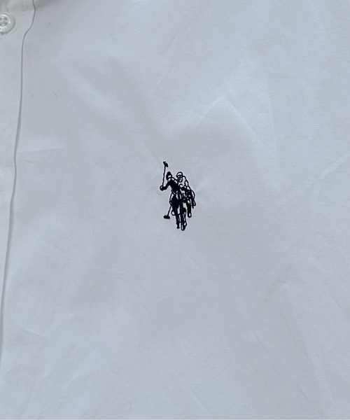 「U.S. POLO ASSN.」 半袖シャツ MEDIUM サックスブルー メンズ_画像4