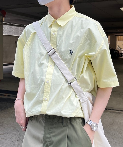 「U.S. POLO ASSN.」 半袖シャツ MEDIUM サックスブルー メンズ_画像7