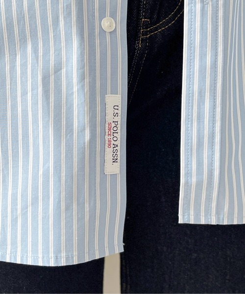 「U.S. POLO ASSN.」 半袖シャツ MEDIUM サックスブルー メンズ_画像8