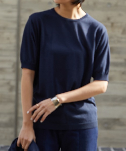 「for/c」 ニットアンサンブル L ネイビー レディース_画像7