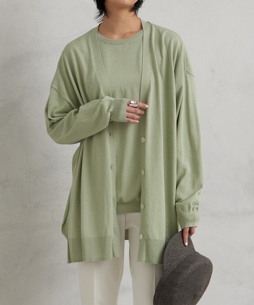 「for/c」 ニットアンサンブル L ネイビー レディース_画像9